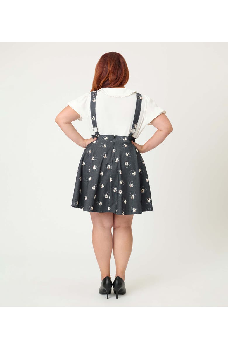 Unique Vintage Plus Size Brionne Pinafore Skirt, Alternate, color, Black Mouse Print