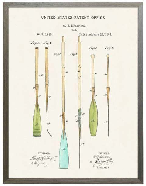 Oar Patent in Black Frame
