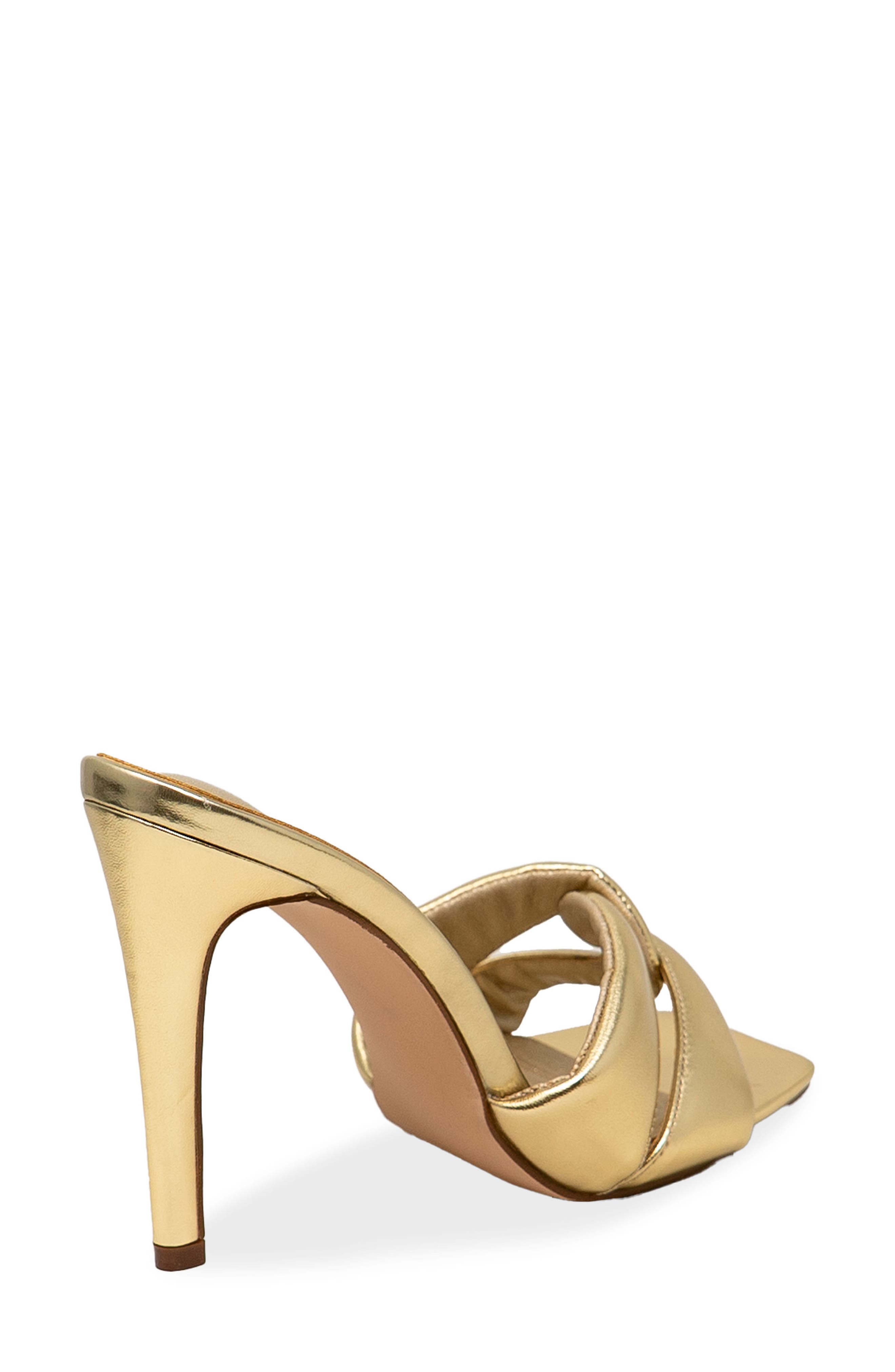 Knotted Slide Sandal, Alternate, color, GOLD METALLIC