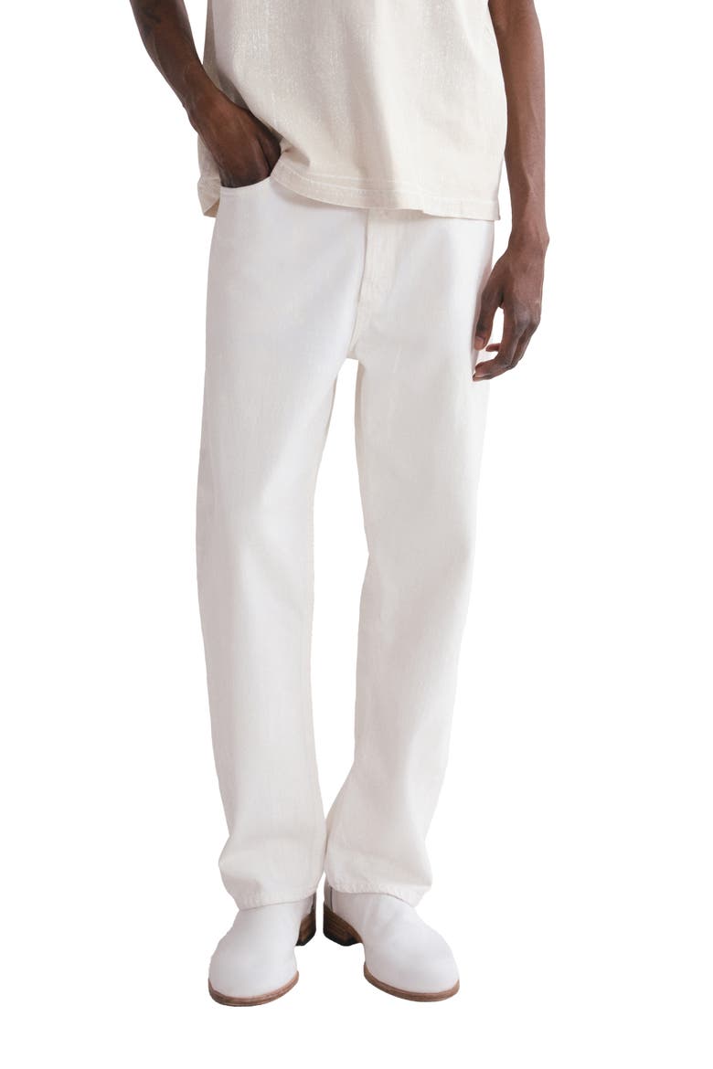 '90s Mid Rise Relaxed Straight Leg Jeans, Main, color, TEMPO SOFT WHITE PAINT COAT