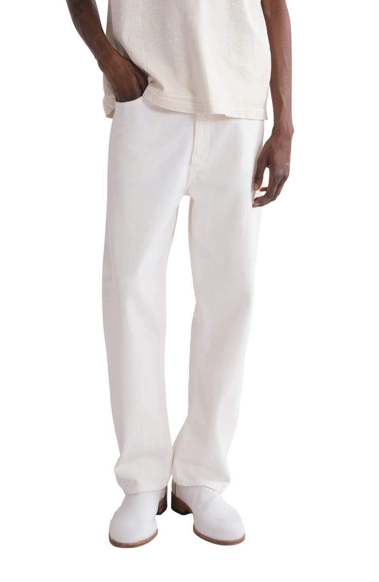 AGOLDE '90s Mid Rise Relaxed Straight Leg Jeans, Main, color, Tempo Soft White Paint Coat