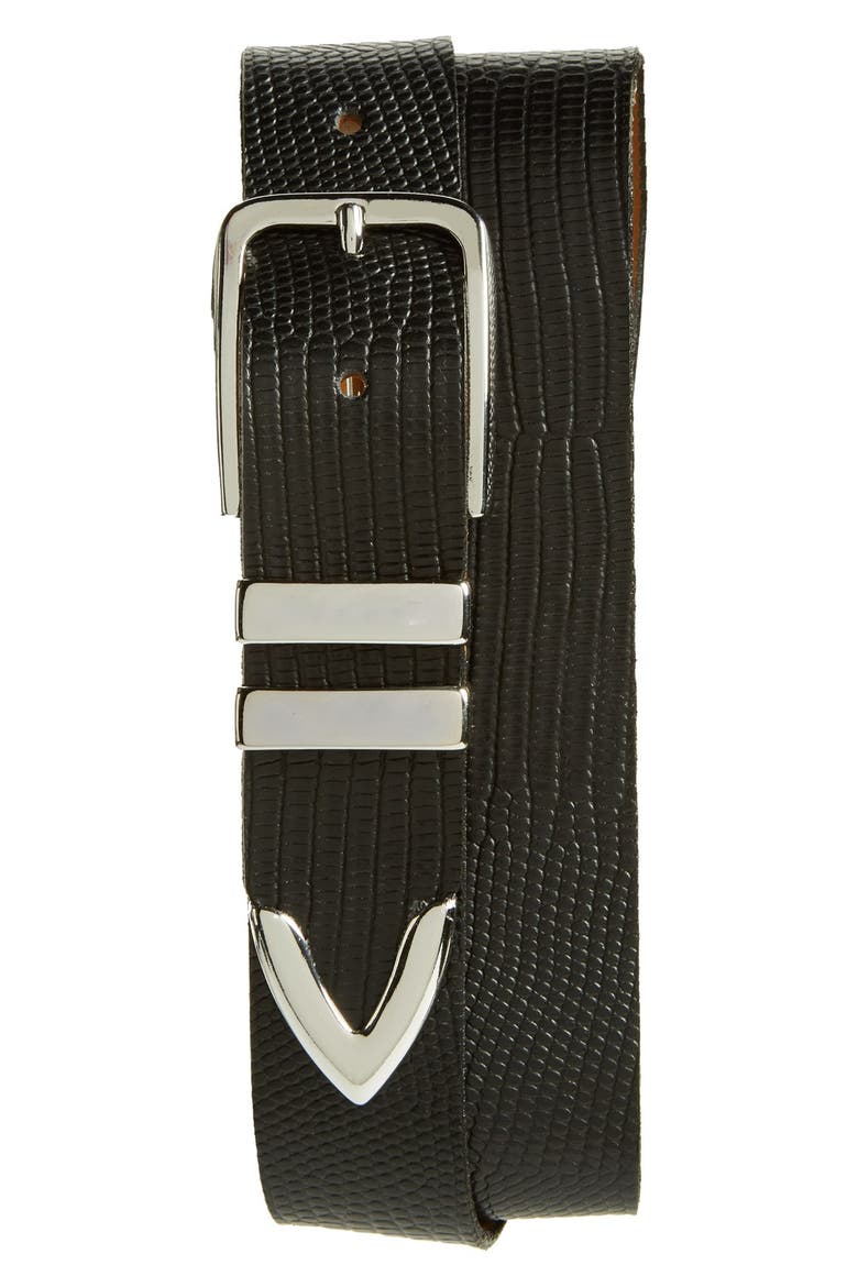 'Andre' Leather Belt, Main, color, BLACK