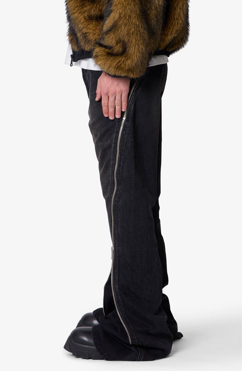 mnml Zipper Extra Flare Leg Jeans, Alternate, color,