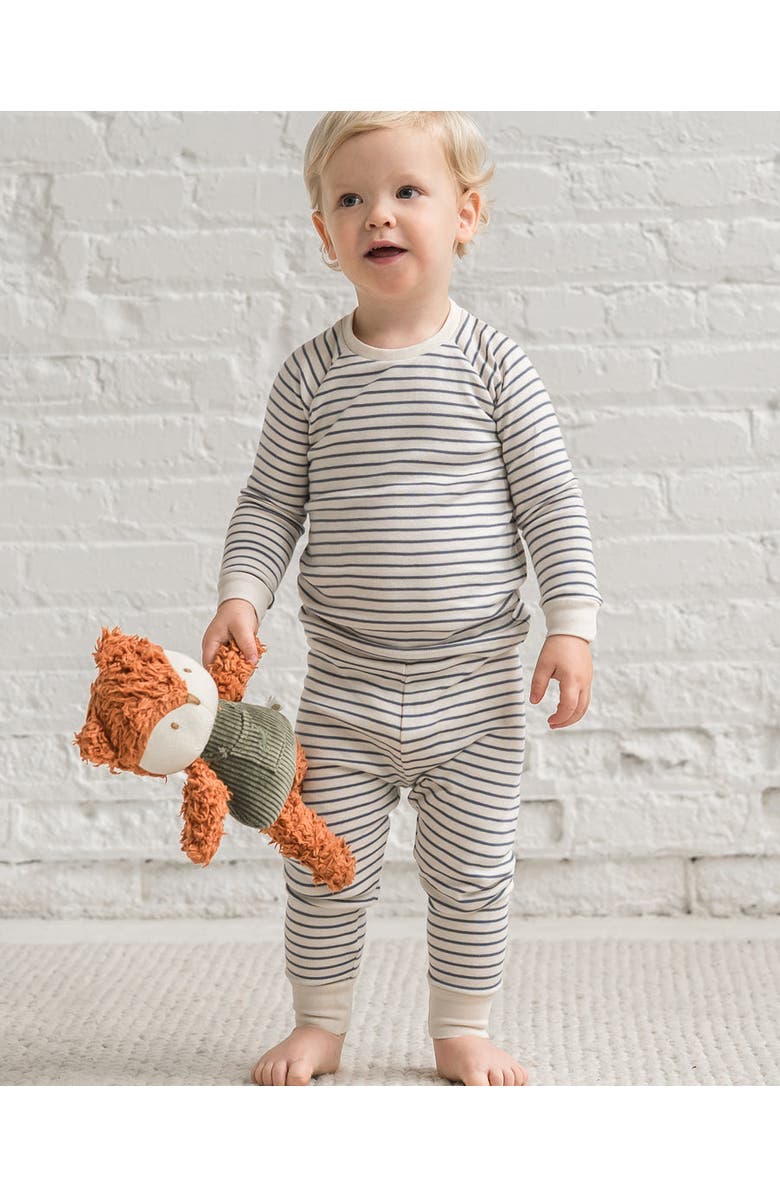 Colored Organics Organic Cotton 2 Piece Long Sleeve Jammie Set, Alternate, color, Summit Stripe / Denim