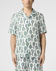 PHILIPP PLEIN Silk Bowling Shirt Tennis Men