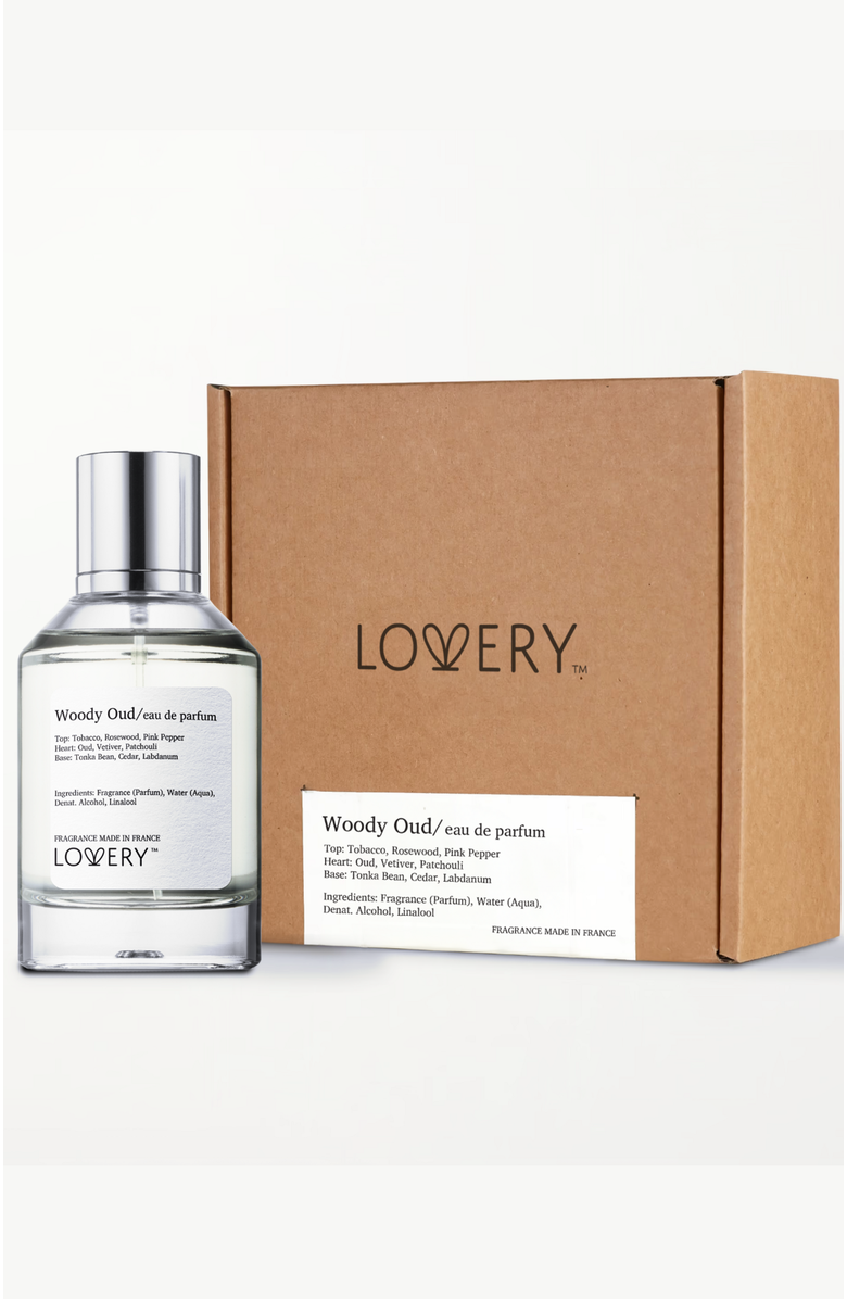 Lovery Woody Oud Eau de Parfum, Made in France, 3.4 oz, Alternate, color, Silver, White, Cream, Black