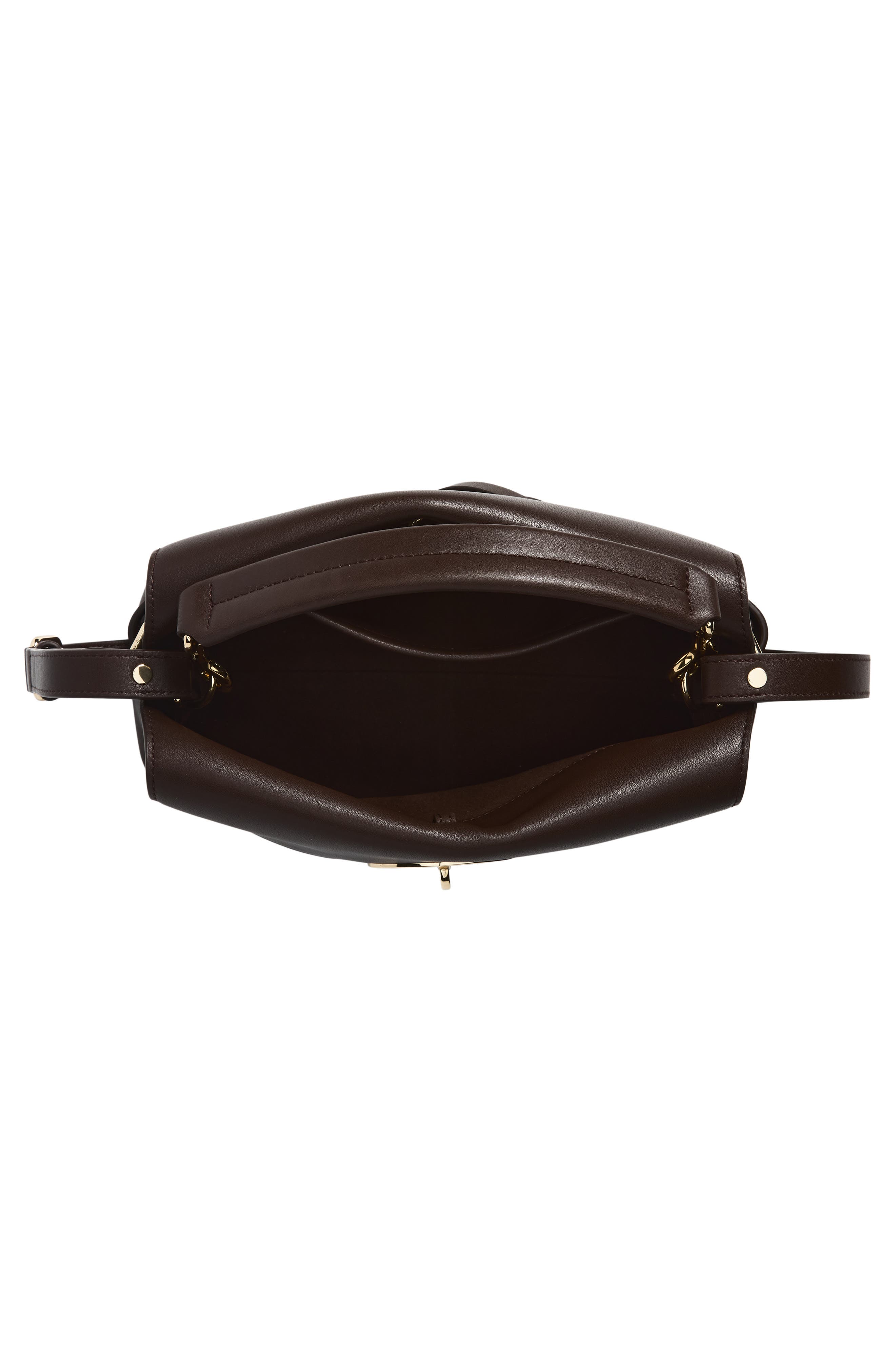 Small Stevie Leather Top Handle Bag, Alternate, color, EBONY