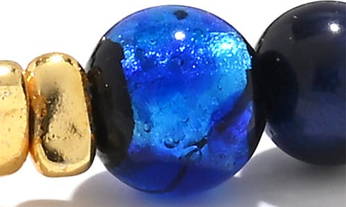 Eye Candy Los Angeles Leo Beaded Stretch Bracelet In Blue