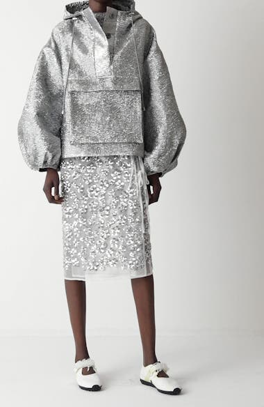 【Cecilie Bahnsen】ARIANA SKIRT ARIANA | SKIRT UME FLORAL SEQUINS SILVER