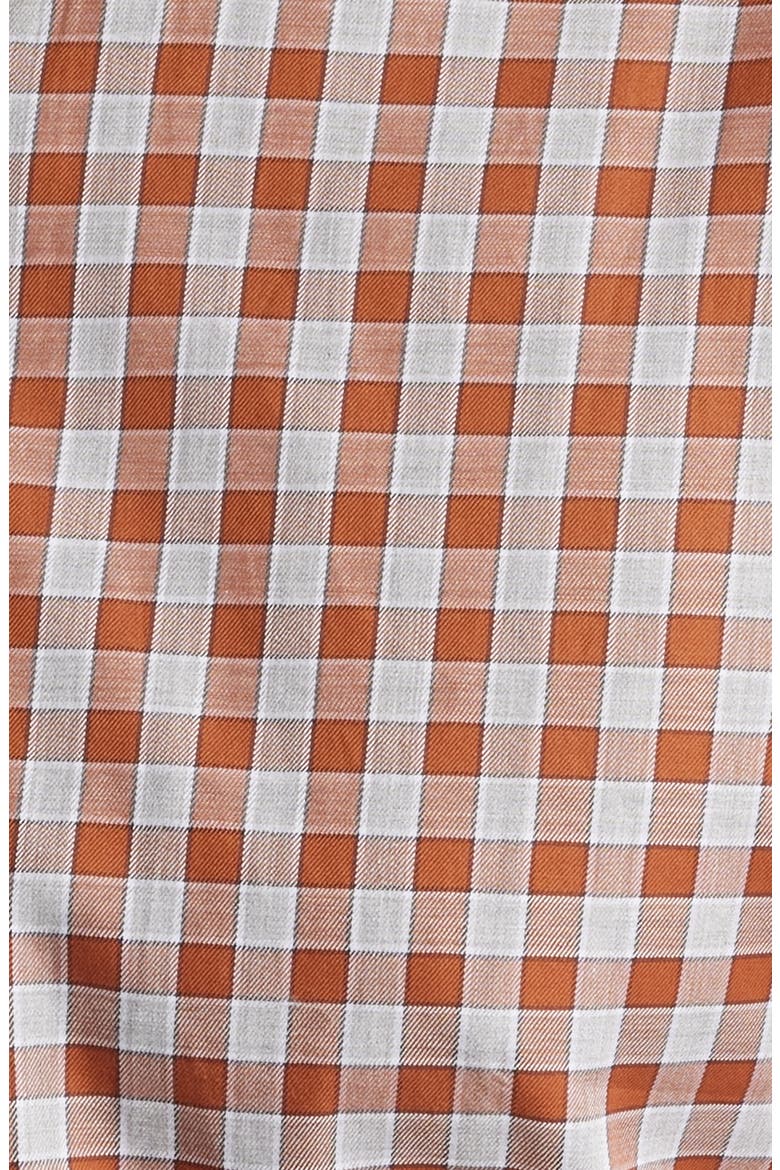Exploded Check Mélange Button-Up Shirt, Alternate, color, AUBURN