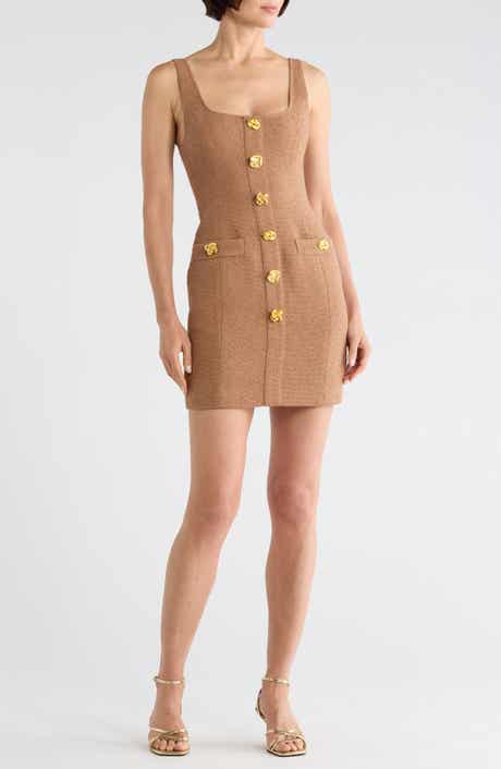 Wiley Sleeveless Tweed Minidress