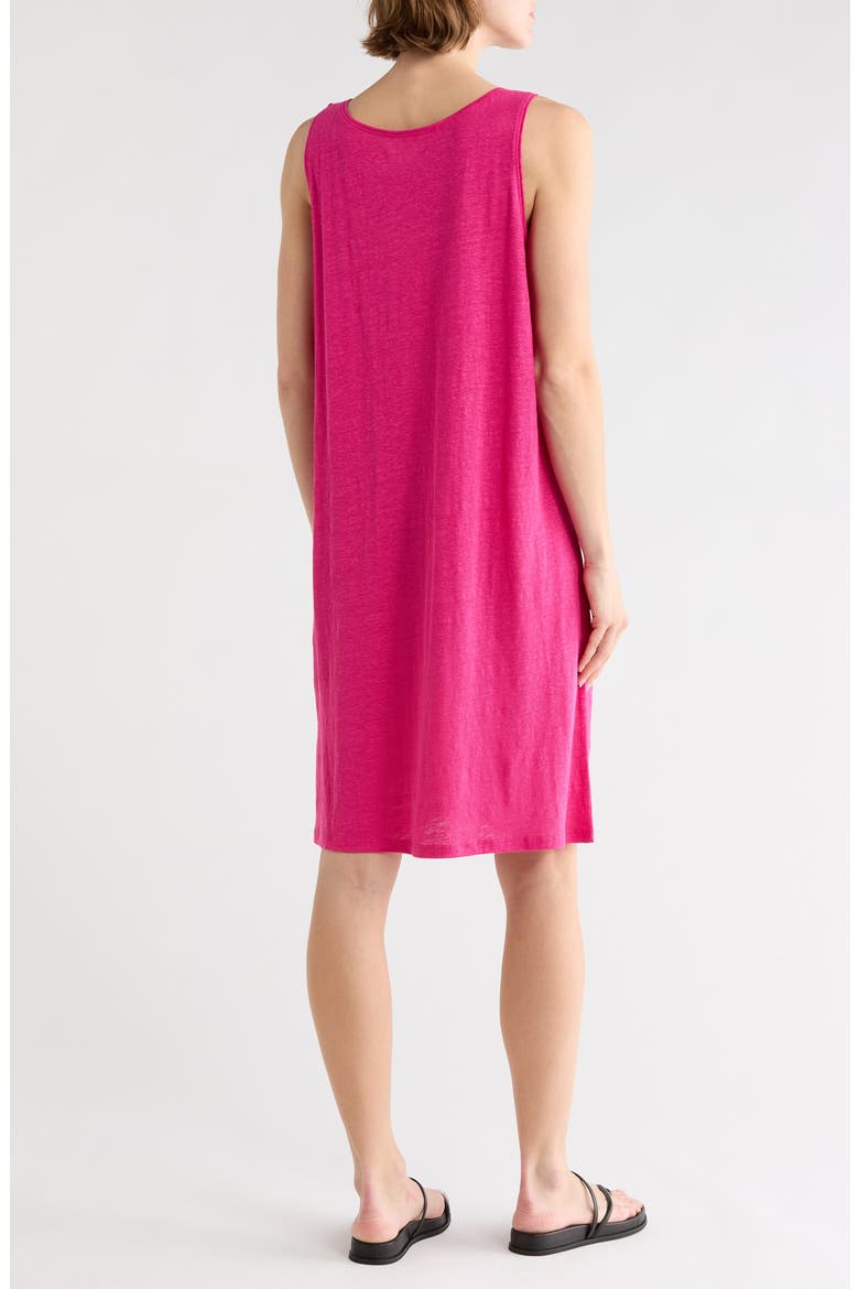 Scoop Neck Linen Tank Dress, Alternate, color, FUSCHIA