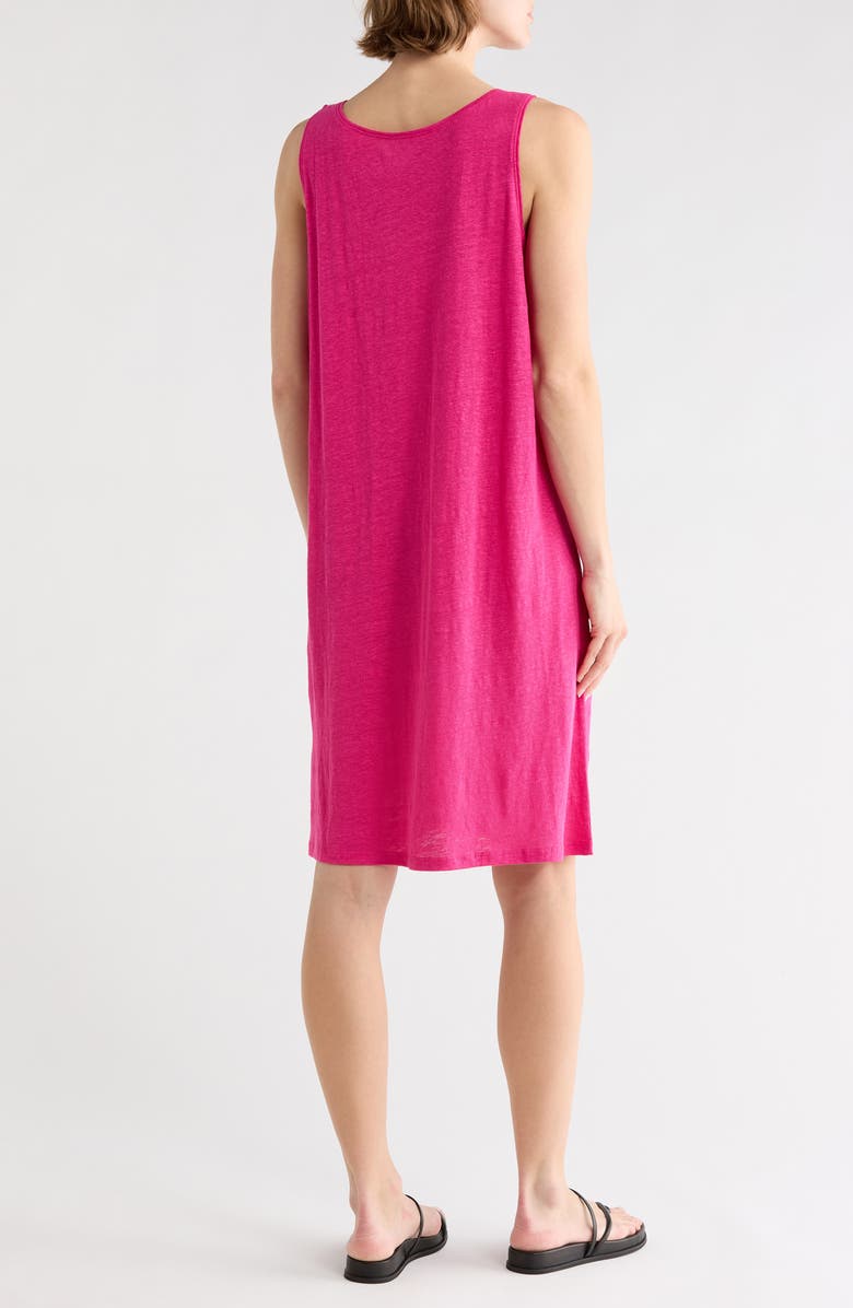 Eileen Fisher Scoop Neck Linen Tank Dress, Alternate, color, Fuschia