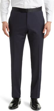 BOSS Genius Slim Fit Navy Virgin Wool Tuxedo Pants