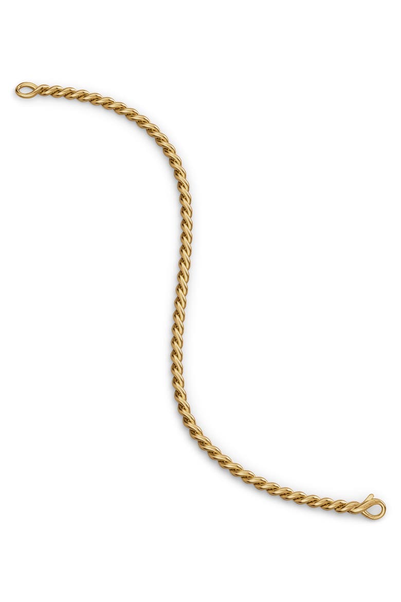 Men's Sculpted Cable Chain Bracelet in 18K Yellow Gold, 3.7mm, Alternate, color, GOLD