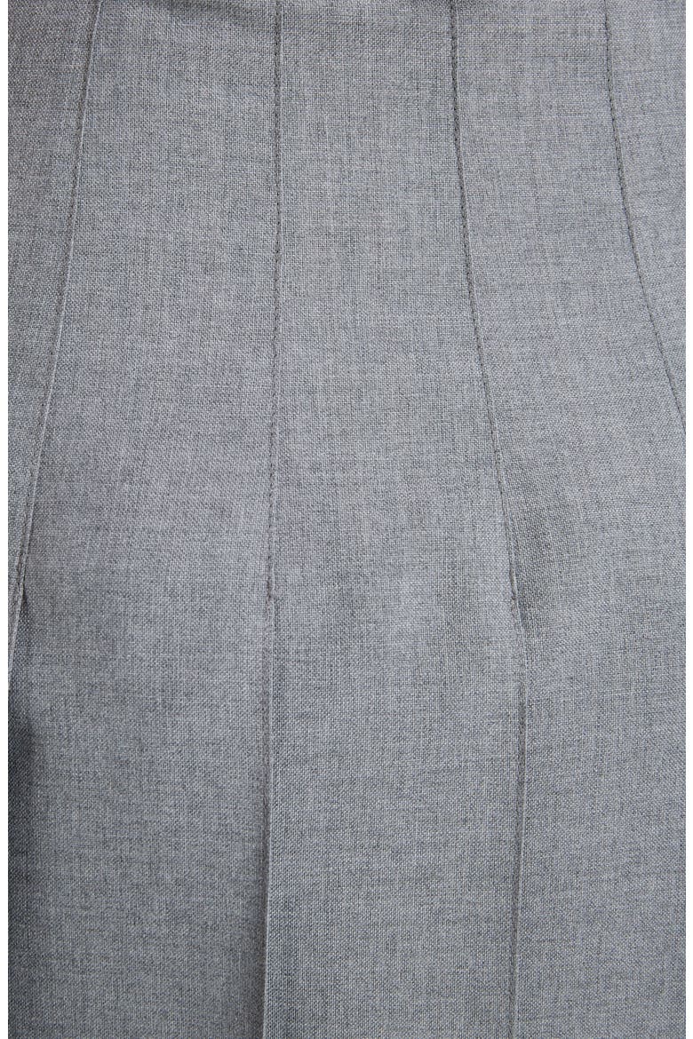 Step Hem Pleated Wool Blend Miniskirt, Alternate, color, MED GREY