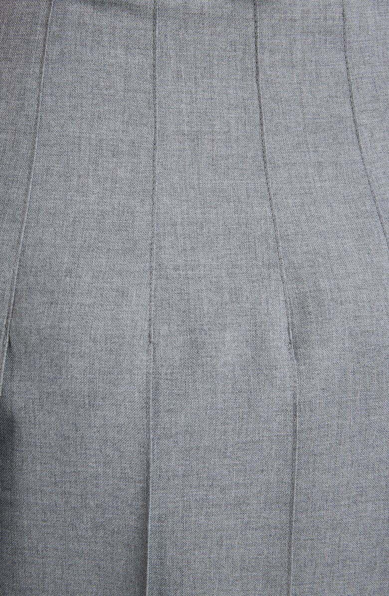 Thom Browne Step Hem Pleated Wool Blend Miniskirt, Alternate, color, 