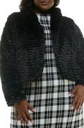 Nina Leonard Faux Fur Bolero Jacket