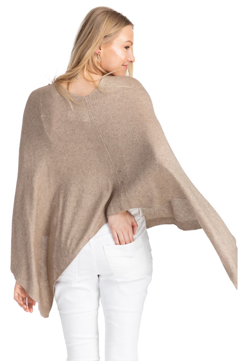 Heart Silk & Cashmere Poncho, Alternate, color, CAMEL