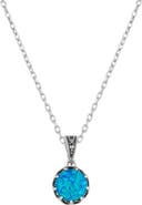 Spero London Round Opal High Quality Sterling Silver Pendant Necklace