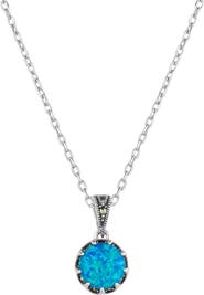 Spero London Round Opal High Quality Sterling Silver Pendant Necklace