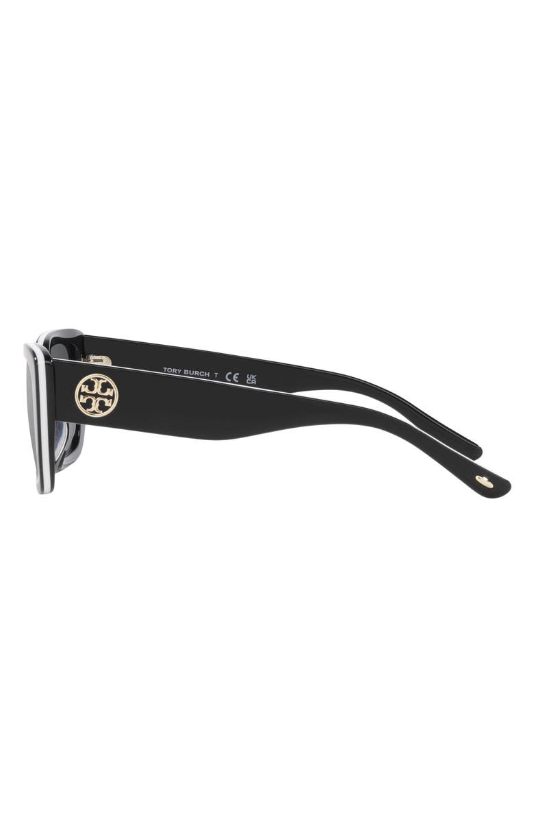 Tory Burch 51mm Rectangular Sunglasses, Alternate, color, 
