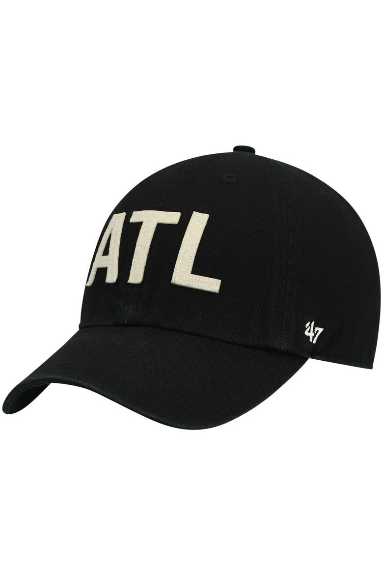 Women's '47 Black Atlanta Falcons Finley Clean Up Adjustable Hat, Main, color, Black