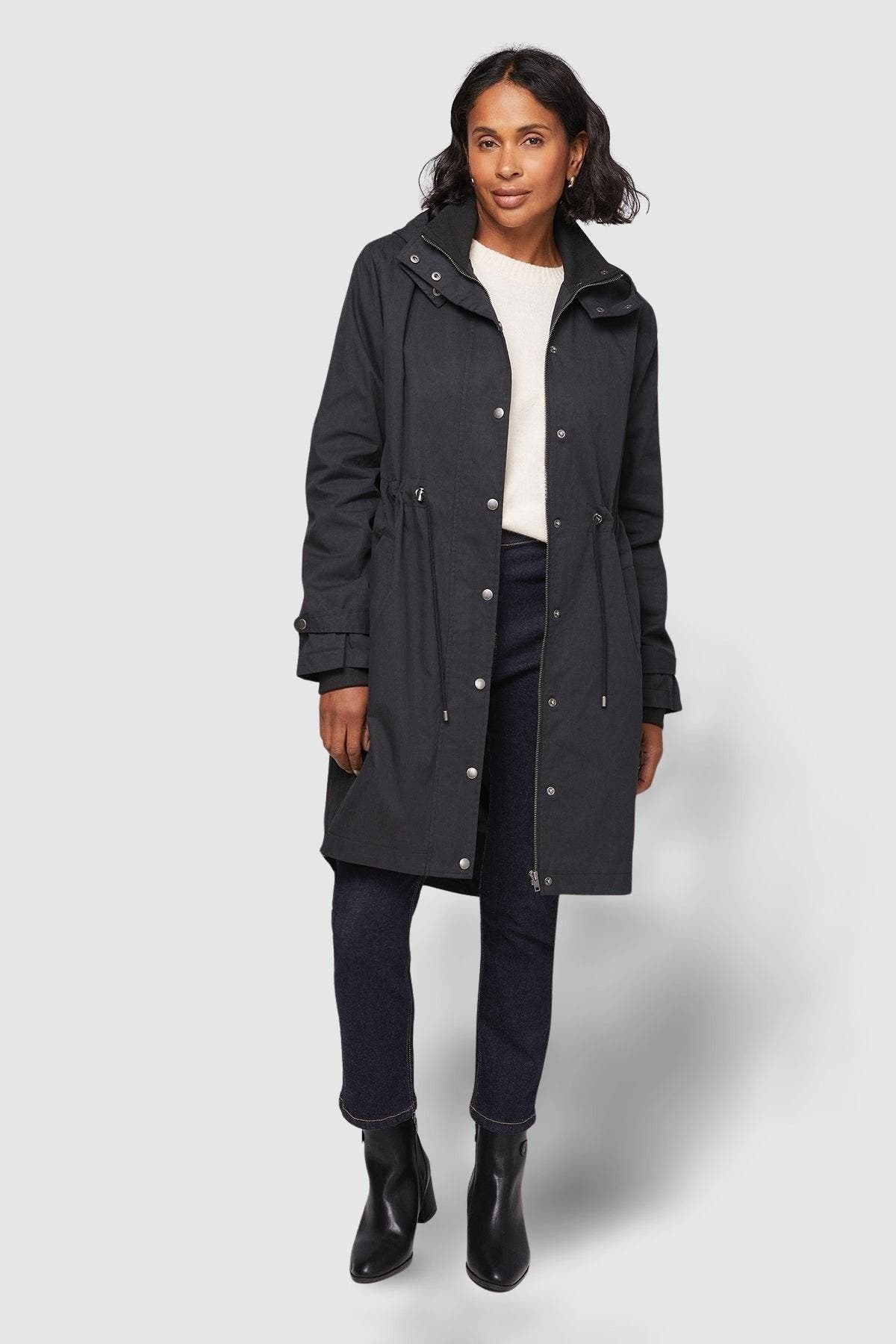 Knitted Collar Lightweight Coat - image 2