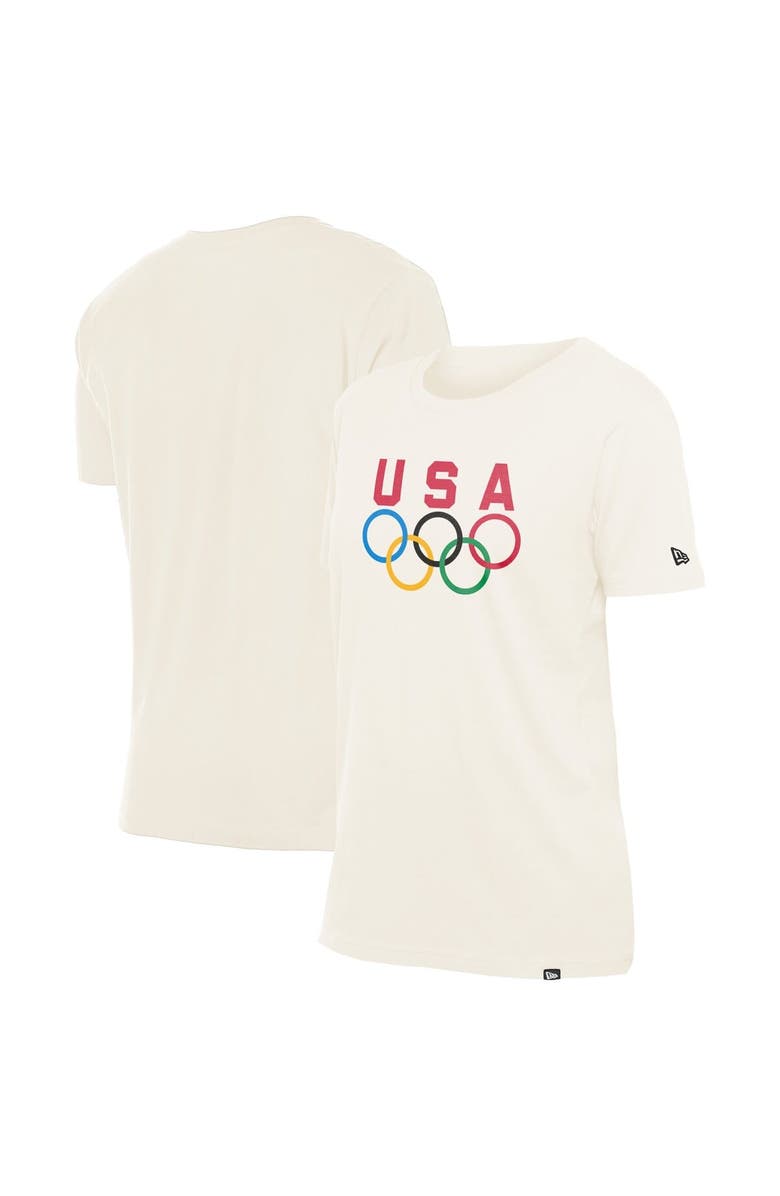 New Era Men's New Era  Cream Team USA Five Rings Chrome T-Shirt, Main, color, Cream
