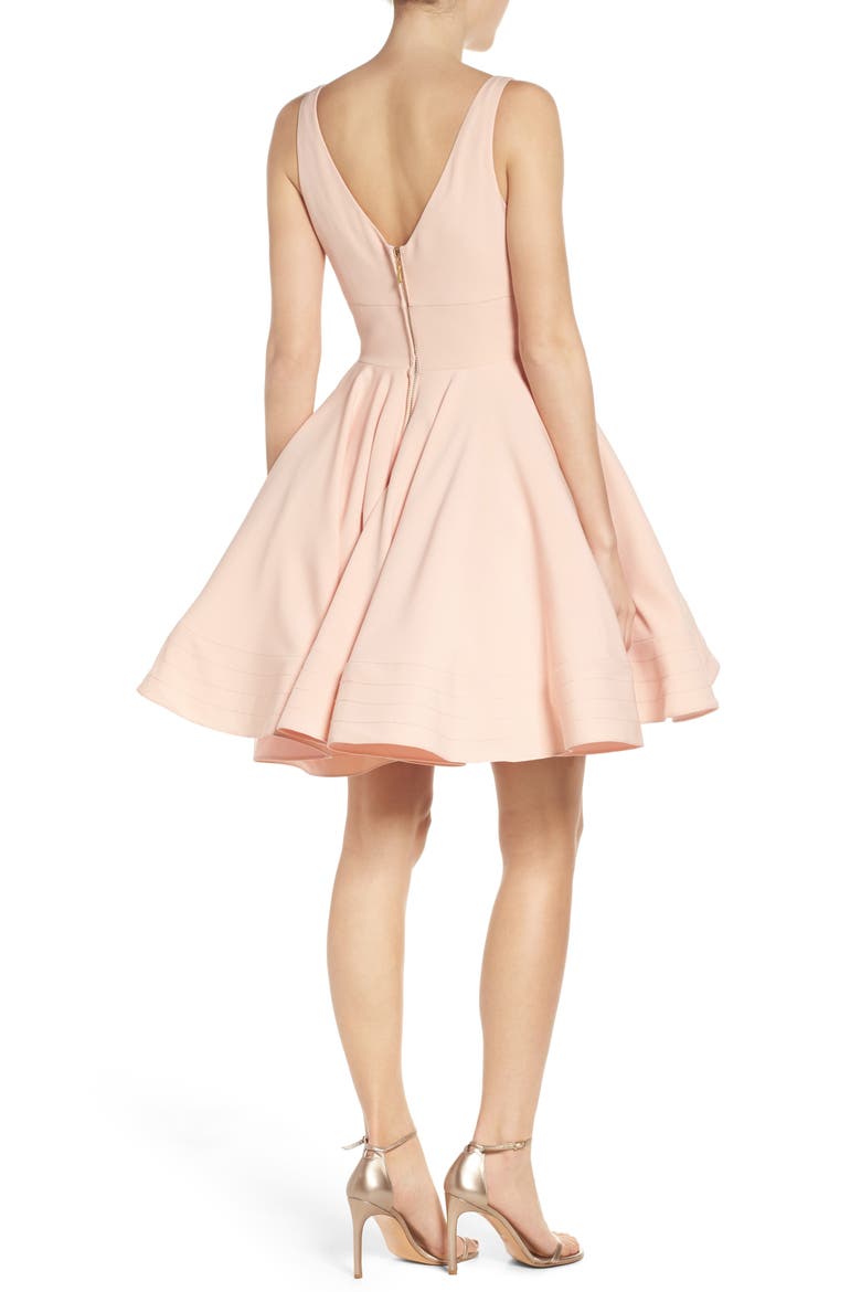 Sequin Fit & Flare Cocktail Dress, Alternate, color, BLUSH