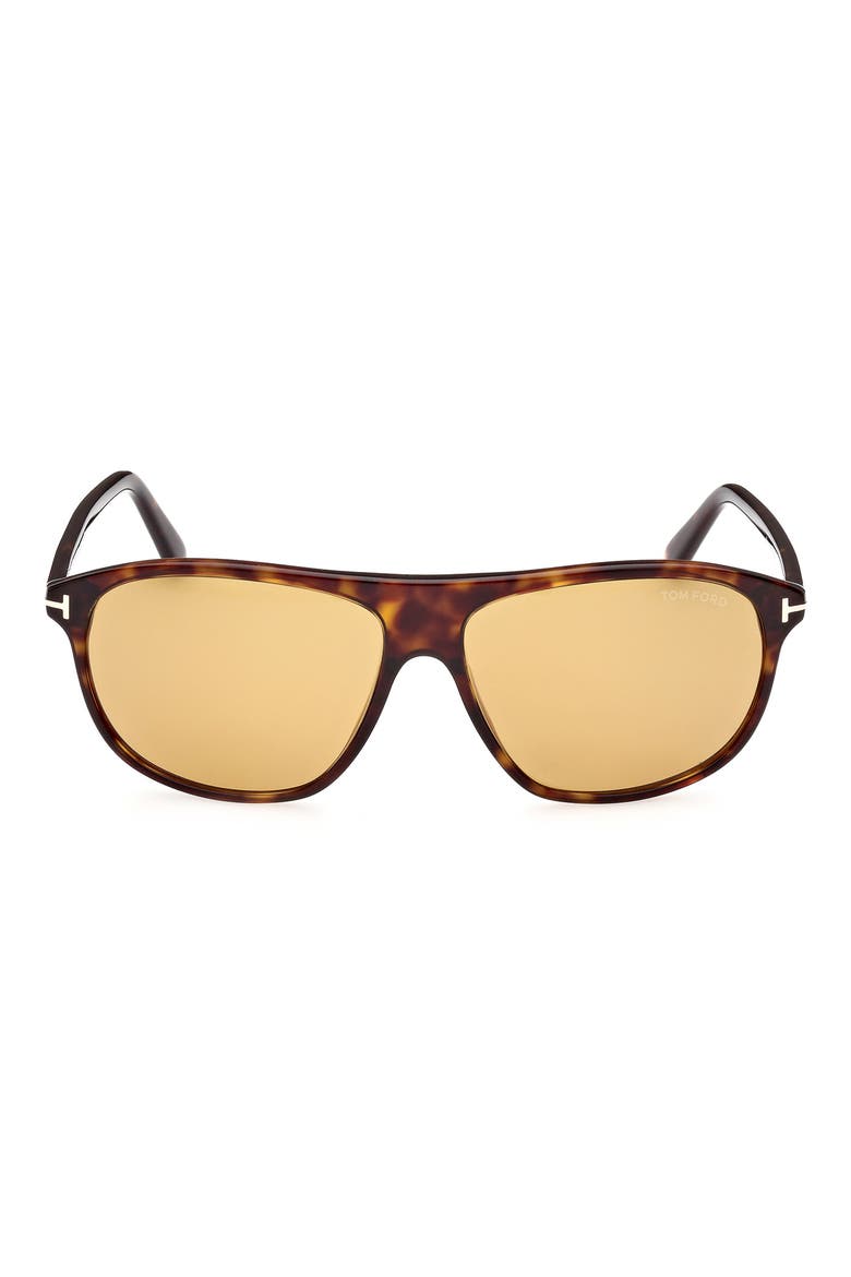 Prescott 60mm Square Sunglasses, Main, color, SHINY DARK HAVANA / AMBER
