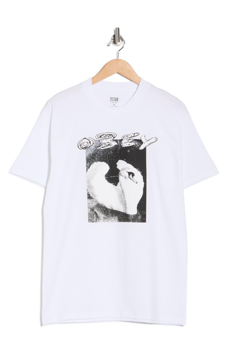 Obey Swan Graphic T-Shirt, Main, color, White