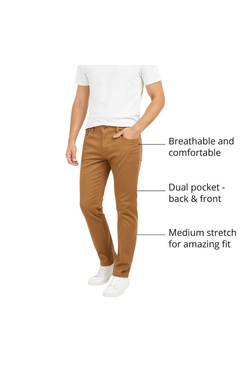 BenBen Mens 3 Pack Chinos Slim Fit Stretch Pants, Alternate, color, Khaki/Black/Brown