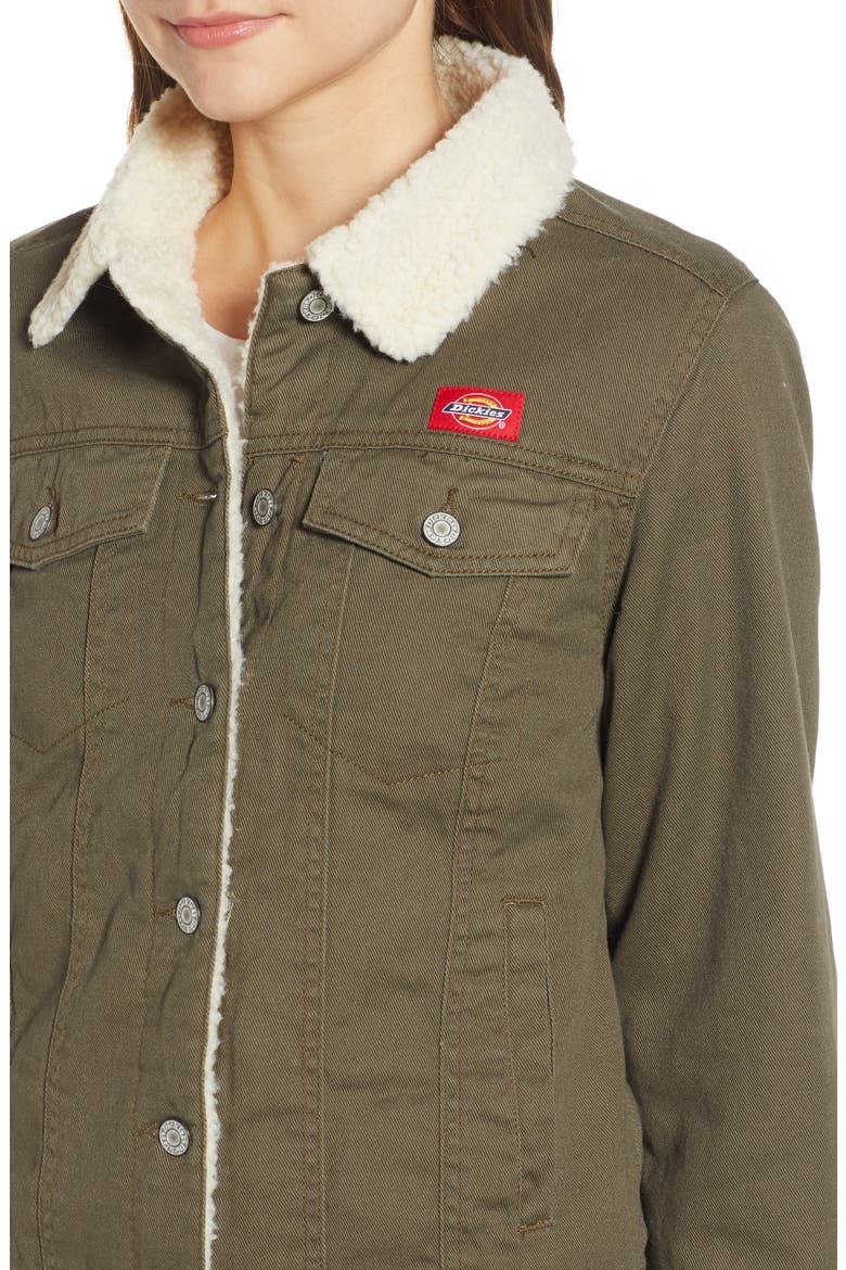 Fleece Lined Twill Jacket, Alternate, color, OLIVE