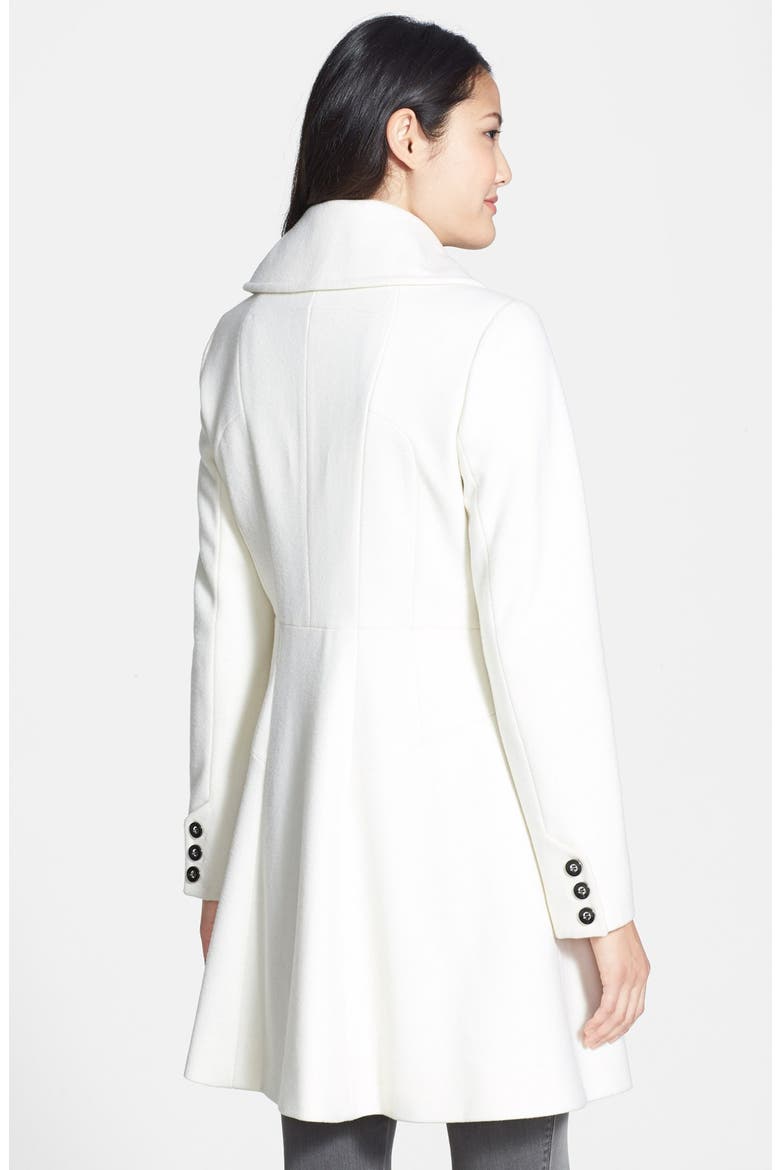 Skirted Wool Blend Coat, Alternate, color, WINTER WHITE