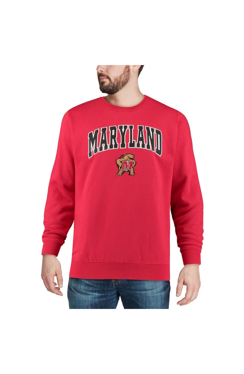 COLOSSEUM Men's Colosseum Red Maryland Terrapins Arch & Logo Crew Neck Sweatshirt, Alternate, color, Red