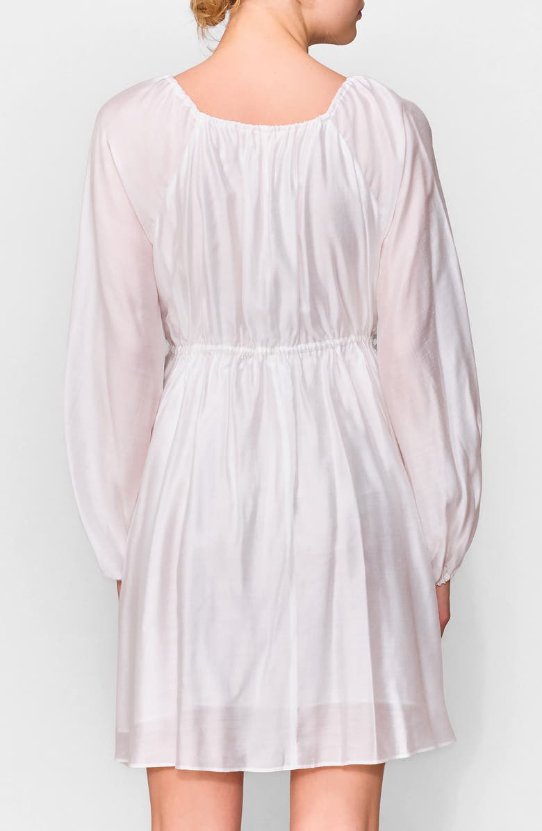 MELLODAY Tie Detail Long Sleeve Minidress, Alternate, color, Ivory