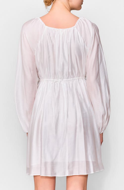 Melloday Tie Detail Long Sleeve Minidress In White