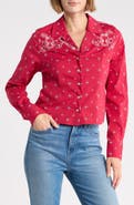 Good American Dolly Tailored Bandana Print Cotton Poplin Camp Shirt