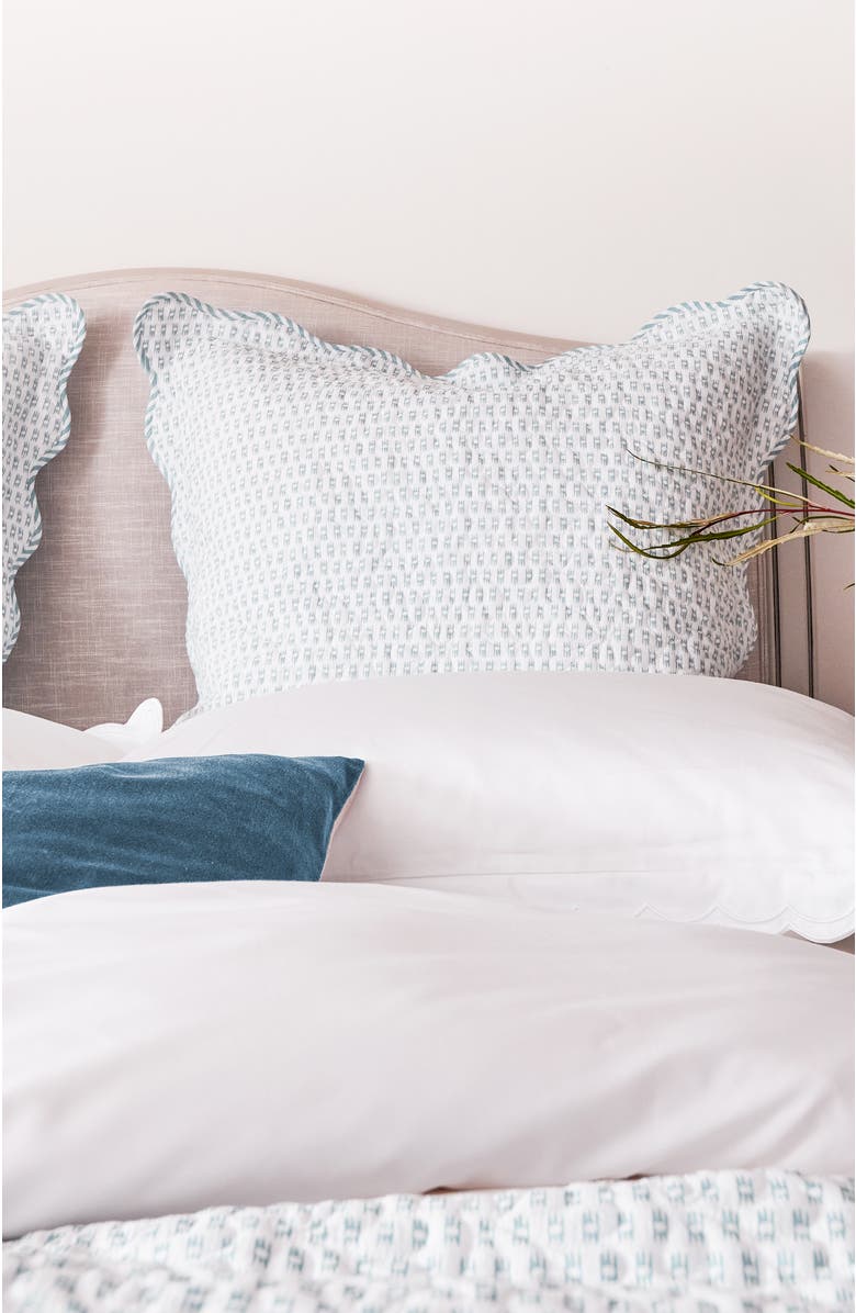 CHRISTY Victoria Vintage Inspired Textured Pillowsham Pair, Alternate, color, Blue