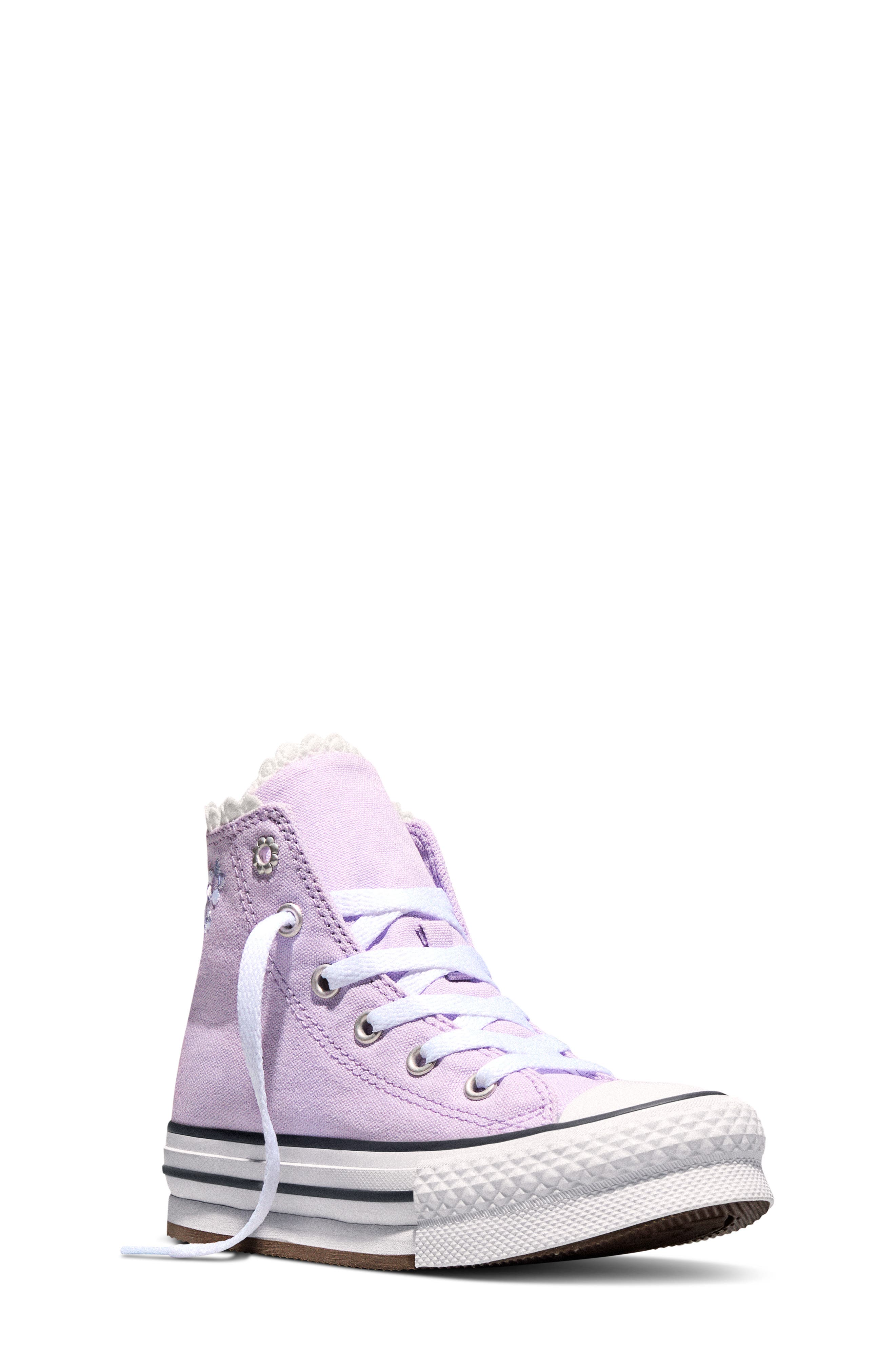 Converse Kids' Chuck Taylor All Star EVA Lift Canvas High Top Platform Sneaker, Main, color, Lavender Latte/White/Black