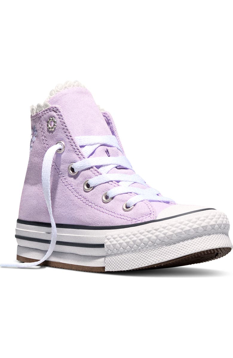 Converse Kids' Chuck Taylor All Star EVA Lift Canvas High Top Platform Sneaker, Main, color, Lavender Latte/White/Black