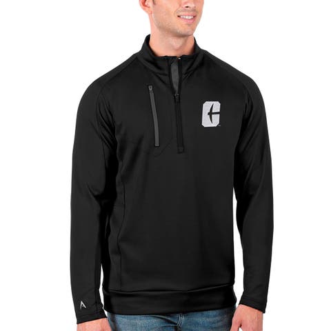 Men's Antigua Black/Charcoal Charlotte 49ers Generation Half-Zip Pullover Jacket