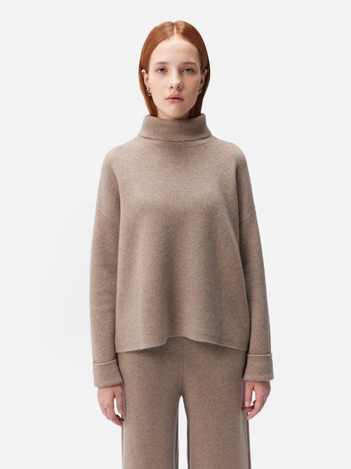Gobi Mongolian Cashmere Organic Color Cashmere Roll-neck Sweater In Taupe
