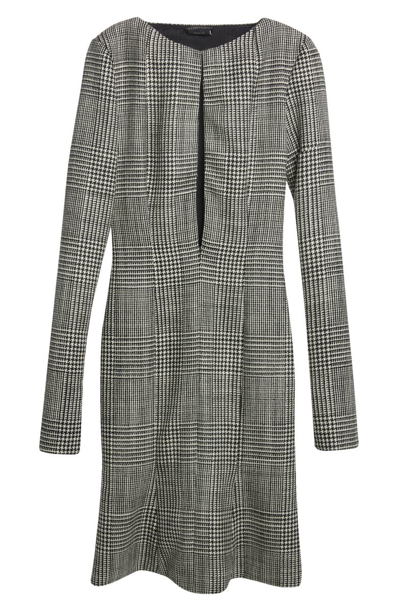 TOM FORD Glen Plaid Double Zip Wool Dress, Alternate, color,