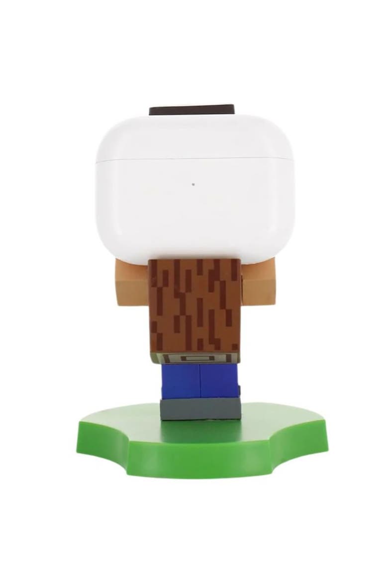 Minecraft 4 Inch Steve Cable Guys Earbud and Phone Holder, Alternate, color, Multicolored