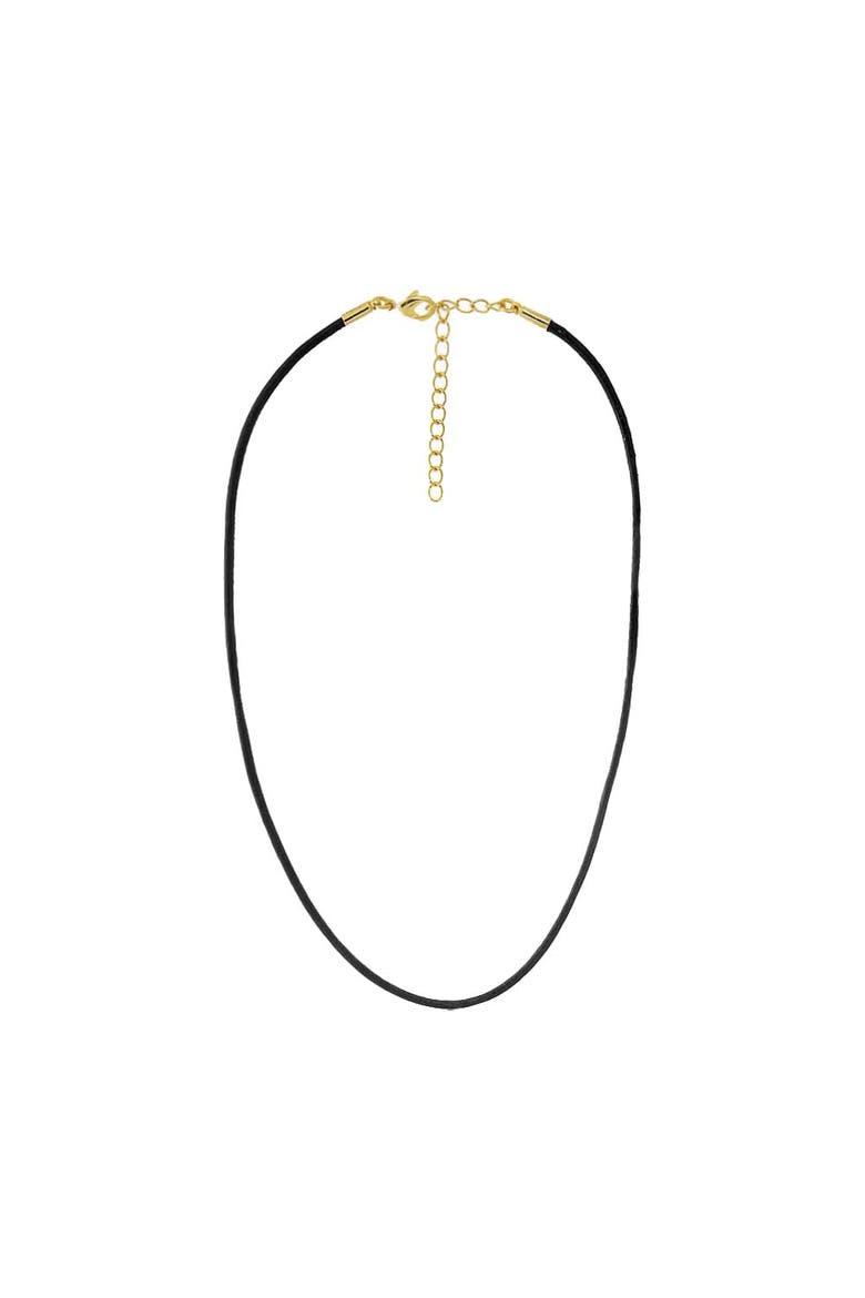 Colored Leather Rope Chain Choker Necklace, Main, color, Black