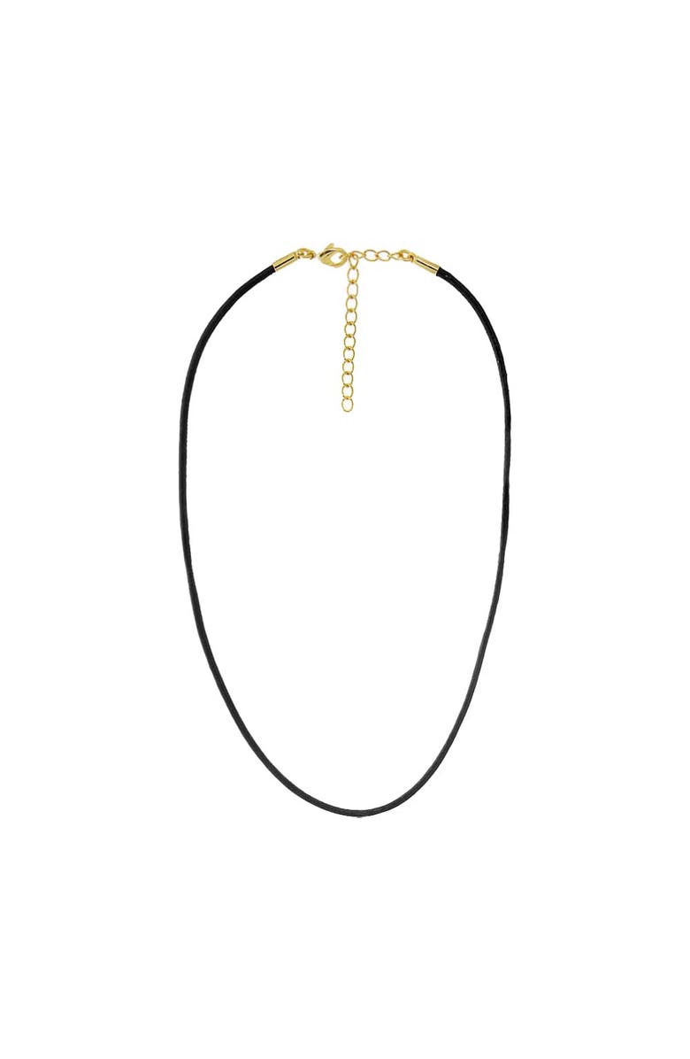 BY ADINA EDEN Colored Leather Rope Chain Choker Necklace, Main, color, Black