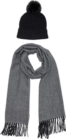 Vince Camuto Pom Beanie and Blanket Scarf Set Nordstromrack