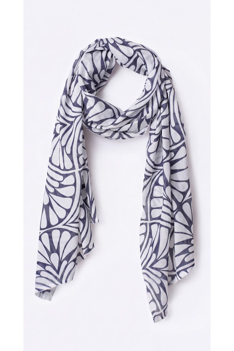 Foulard Scarf, Main, color, Blue Palms